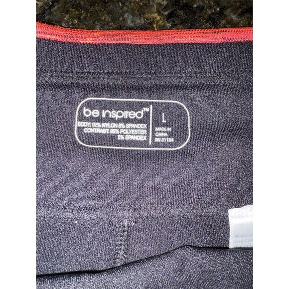 Be Inspired Women's Capri Leggings Black & Pink Size L Standard Activewear - Picture 7 of 8